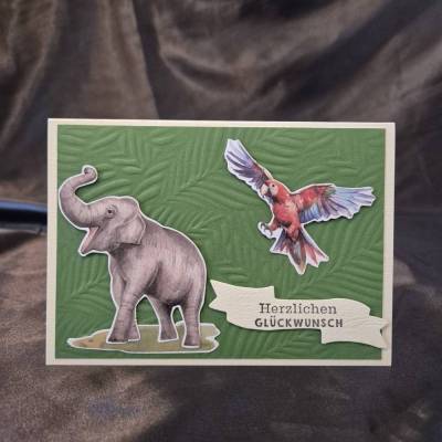 Geburtstagskarte / Elefantmotiv / Herzlichen Glückwunsch / Besondere Anlässe / Einzigartige Geburtstagskarte / Elefanten