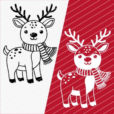 Plotterdatei „Niedliches Rentier“ – Perfekt für Winter- & Weihnachtsprojekte (SVG, DXF, PDF, PN