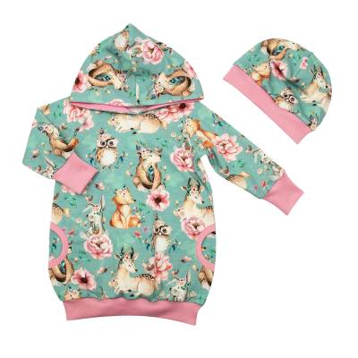 Gr. 74 SOFORTKAUF - Ballonkleid + Mütze 