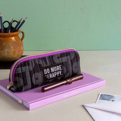 Mäppchen DO MORE HAPPY – handgemacht & mit Herz | Für Kosmetik, Stifte & kleine Dinge des Alltags