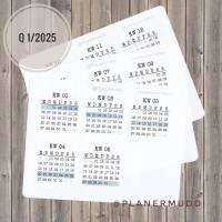 Planersticker Kalenderwochen Quartal 1/2025 Bild 1