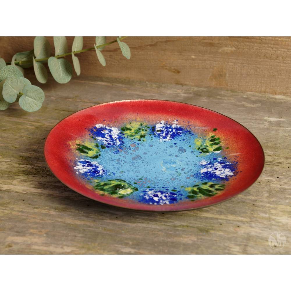 Emaille Schale rund Mid Century Konfektschale vintage Snackschale