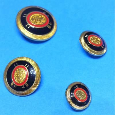 glänzende Metallknöpfe, gold schwarz rot, Ösenknöpfe in 4 Größen, Blazerknopf, Motivknopf