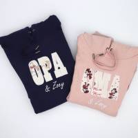 Personalisierte Mama- und Papa-Pullover bestickt mit Upcycling-Babykleidung, Geschenk, Erinnerung, Hoodie Bild 7