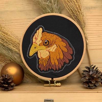 Stickdatei Huhn 10x10 als Portrait