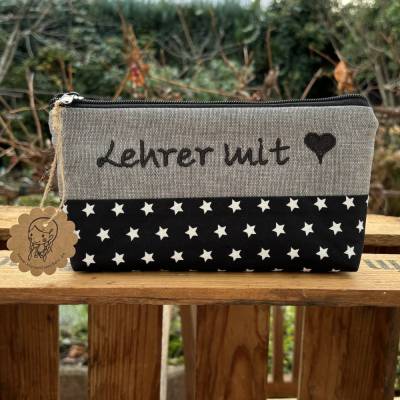 Lehrer mit Herz // Schlampermäppchen // Stiftemappe // Federmappe // Federmäppchen // Mäppchen // 