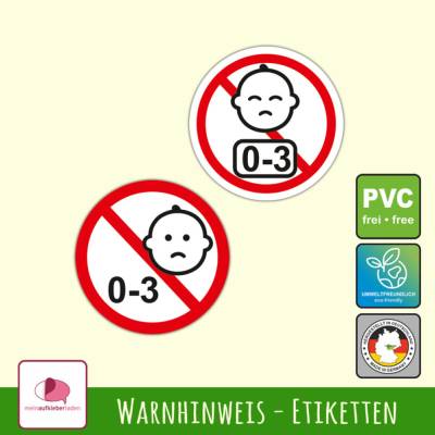 Warnaufkleber | Nicht für Kinder unter drei Jahren geeignet