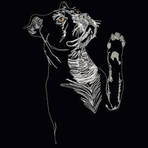 Maschinen Stickdatei - Boxer Konturen Lichteffekt 12-14*18 cm Bild 1