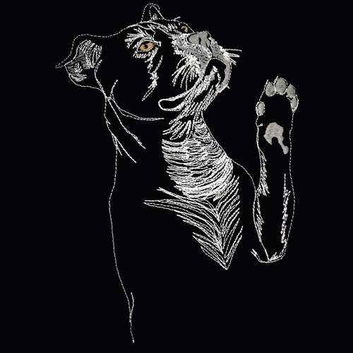 Maschinen Stickdatei - Boxer Konturen Lichteffekt 12-14*18 cm