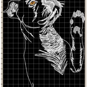 Maschinen Stickdatei - Boxer Konturen Lichteffekt 12-14*18 cm Bild 2