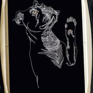 Maschinen Stickdatei - Boxer Konturen Lichteffekt 12-14*18 cm Bild 6