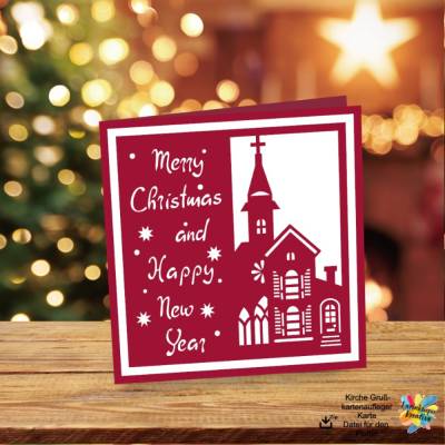 Plotter / 3D-Druck / Laser - Kirche Grußkartenaufleger