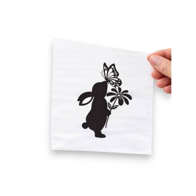 Bügelbild für Ostern - Frühlings Deko mit Blumen, Schmetterling und Osterhasen