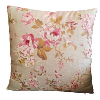 Kissenbezug Rosen beige-rosa 42x42cm – Romantischer Landhausstil aus Canvas