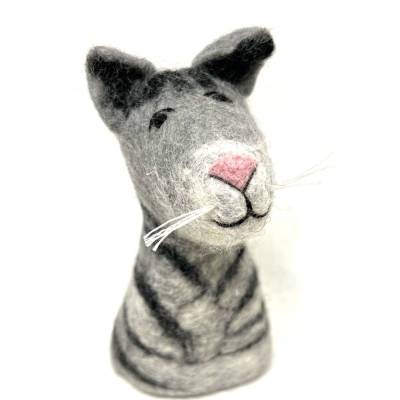 KATZE grau-getigert, supersüsses Filztier/ Eierwärmer, auch als Deko, Geschenk, etc.