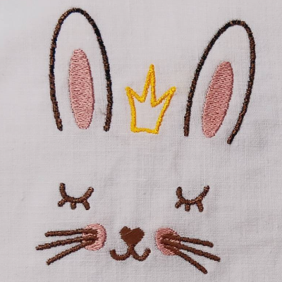 Stickdatei - Hasenkopf mit Krone - Hase - Simpel - 3 Größen