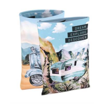 Tolle Buchtasche Wendbar Softshell Bücherschutz Freunde Camper Roller