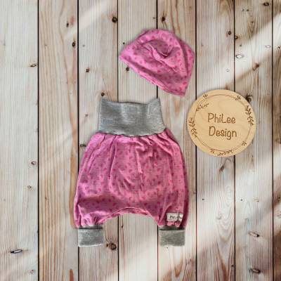 Newborn Set/ Gr.56-62/ Pumphose & Beanie/ Panda 