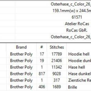 Maschinen Stickdatei - Osterhase cool Color Lichteffekt  15-16*26cm, JEF 20*17cm Bild 3