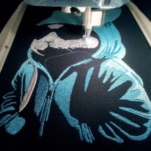 Maschinen Stickdatei - Osterhase cool Color Lichteffekt  15-16*26cm, JEF 20*17cm Bild 4