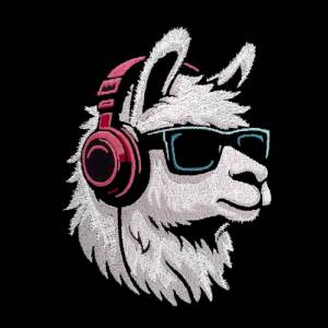 Maschinen Stickdatei - Lama cool Color Lichteffekt 12-14*18cm Bild 1