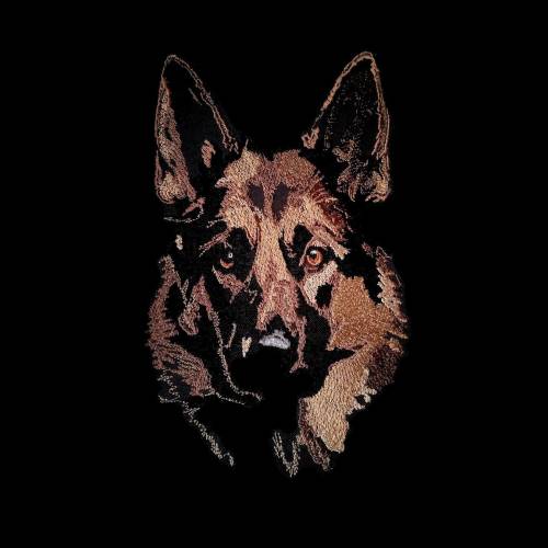 Maschinen Stickdatei - Schäferhund Konturen Lichteffekt