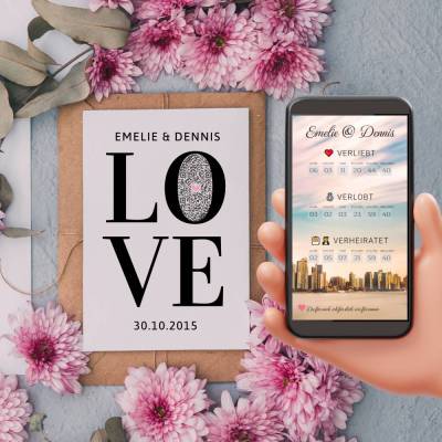 Personalisiertes Hochzeitsgeschenk | Pärchen Love Story | QrCode Geschenkkarte