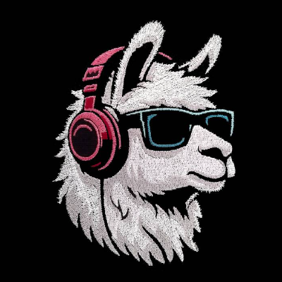 Maschinen Stickdatei - Lama cool Color Lichteffekt 15-16*26cm, 20*17cm (JEF)