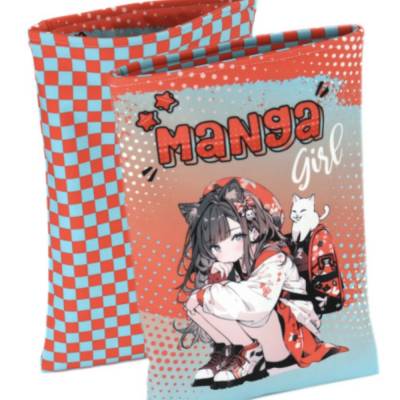 Tolle Buchtasche Wendbar Softshell Bücherschutz Booklover Manga Comic