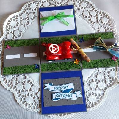 Explosionsbox/Geldgeschenk zum Geburtstag/zum Führerschein/zum Auto/zum 18. Geburtstag