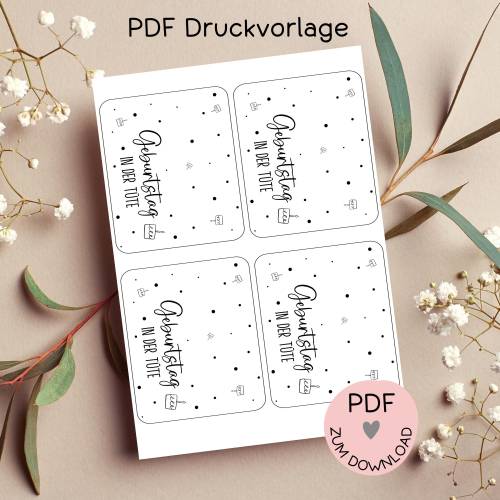 Digitale Datei, PDF-Druckvorlage Tütenklappe 