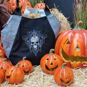 Maschinen Stickdatei - Totenkopf Konturen Lichteffekt 12-14*18cm Bild 8