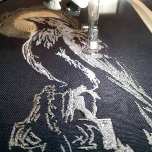 Maschinen Stickdatei - Rabe Lichteffekt 12-14*18cm Bild 2