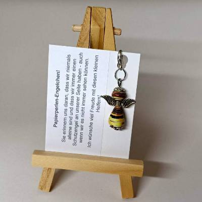 Papierperlenengelchen aus Katalogpapier | Schutzengel | Taschenbaumler | Glücksbringer
