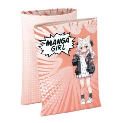 Tolle Buchtasche Wendbar Softshell Bücherschutz Booklover Manga Comic