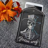 Maschinen Stickdatei - Skelett mit Hut Lichteffekt 12-14x18cm Bild 10