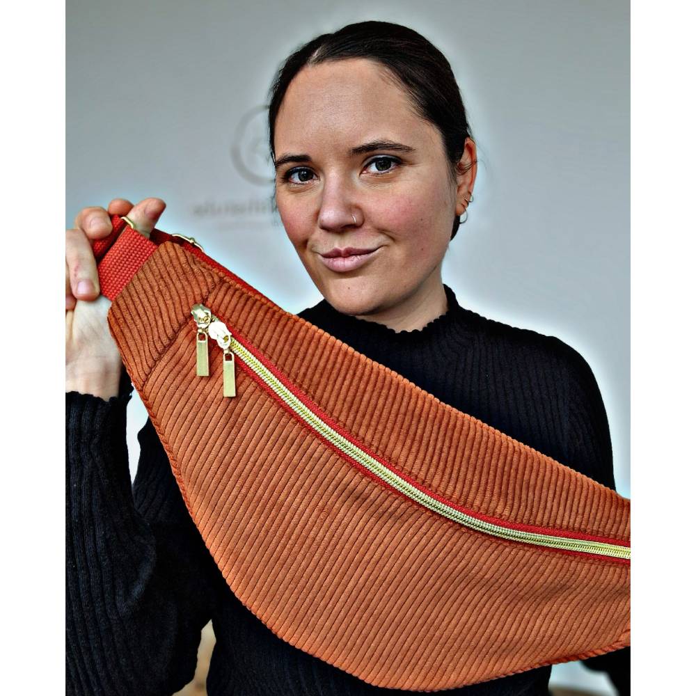 Bauchtasche Cord Medium, Bauchtasche Damen, Crossbody Bag Cord
