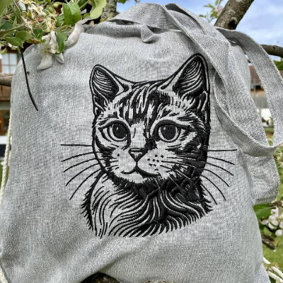 Stickdatei - Katzen Kopf - Katze - 2 Größen