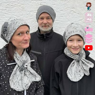 E-Book Kuscha Set - Beanie & Steckschal (KU von 42-63 cm)