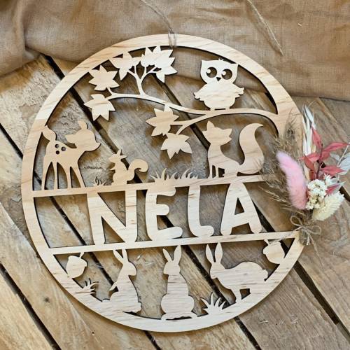 Holzkranz Kinderzimmer | Dekoschild Kinderzimmer | Geschenkidee | Boho