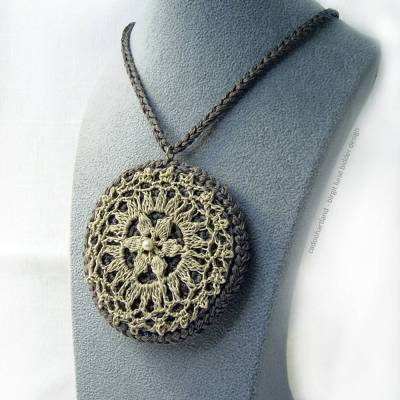 Häkelanleitung - Kette Luise-Victoria - Statement, Lagenlook - schwere lange Kette aus Jute, Klöppelleinen & Cotton