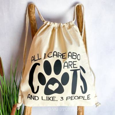 Turnbeutel Baumwolle – Rucksack 44x38 cm | Sportbeutel, Gymbag, Geschenkidee, Alltag cats catmom Katzen Katzenmama