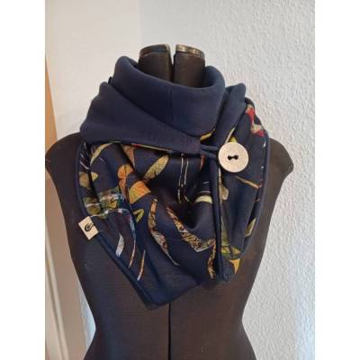 Sommer- Schaltuch, Dreiecktuch, mit Knopf, Wickelschal, Wendehalstuch
