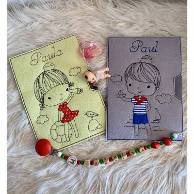 Stickdatei Maritim Junge und Mädchen Einzelmotive Set 916