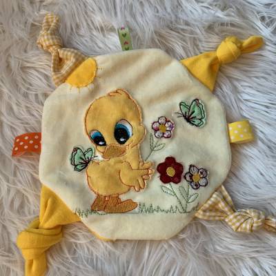 Stickdatei Doodle Ente Entchen 1 Applikation Set 811 für Schnullertuch & Knistertuch – inkl. Anleitung & viele Formate