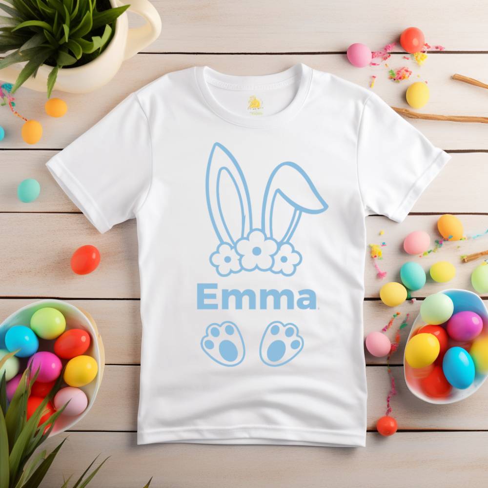 Bügelbild für Ostern mit Namen und Häschen Osterhase