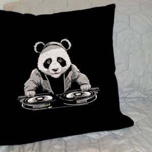 Maschinen Stickdatei - Panda DJ Lichteffekt 12-14*18cm Bild 6