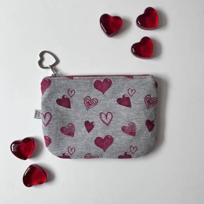 HERZ KrimsKramsTäschchen aus Baumwollsweat  Kleinigkeiten von zimtblüte