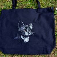 Maschinen Stickdatei - Katze Konturen grau Lichteffekt 12-14x18cm Bild 2