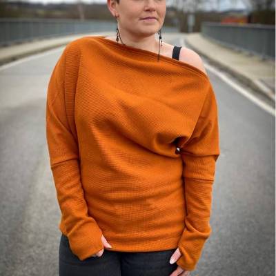 Ebook One-Shoulder-Fledermaus-Shirt Jules Gr.34-54 inkl. Ebenen